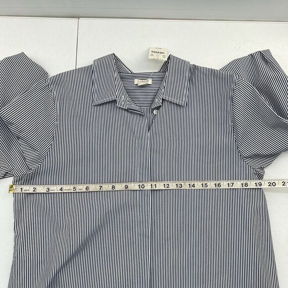 J. Crew Sz M Button Front Tunic Shirt Factory Striped Infinity Long Sleeve C3531 - Picture 12 of 13